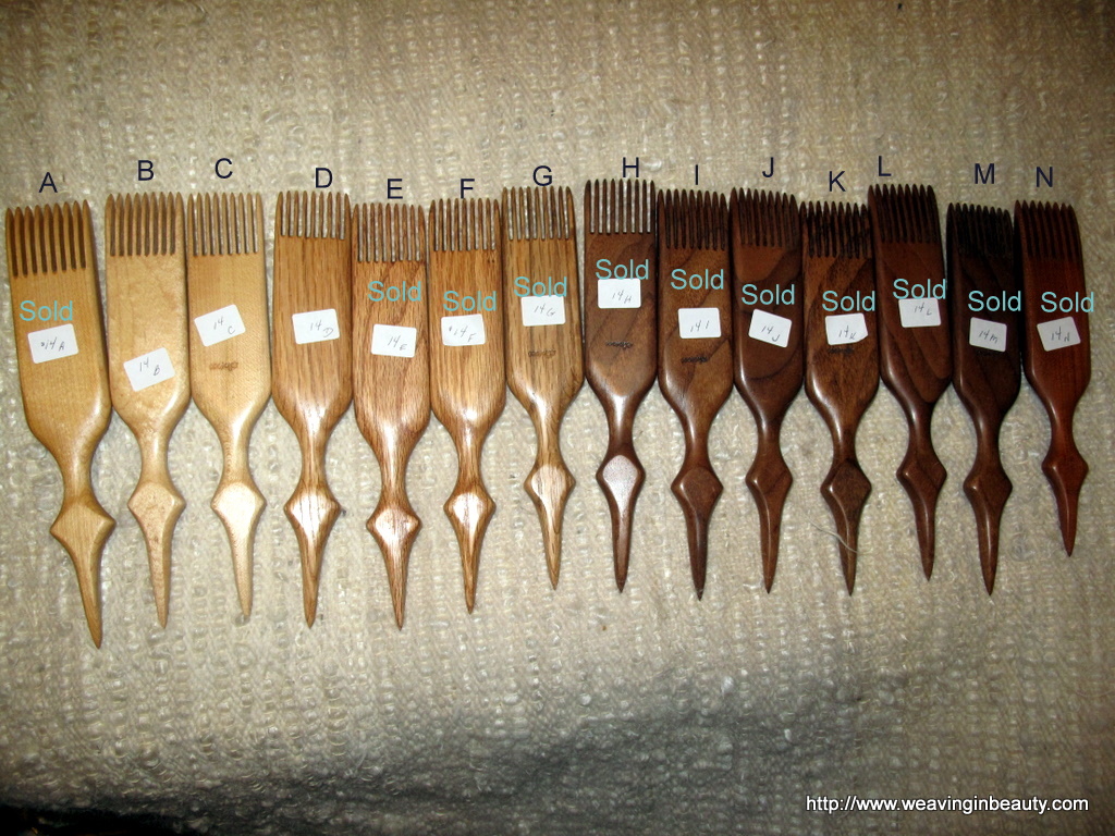 1 1/2 Traditional Style Weaving Combs by Al Snipes - Weaving in Beauty