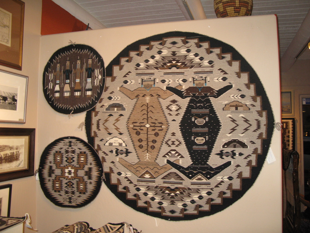 Round Sandpainting weavings by Mary H. Yazzie