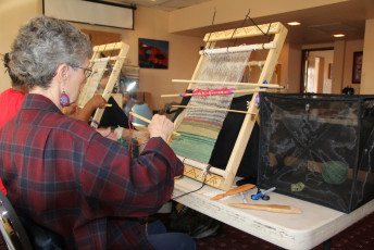  Another student in Window Rock with the standard size loom. 