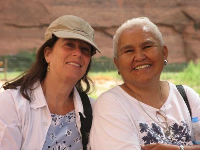 Laurie Rosen (left) and Jennie Slick at Antelope House in Canyon de Chelly