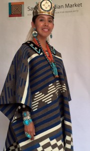 Gerard Begay's ponho modeled by Nicole K. Johnny, Miss Indian New Mexico